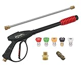 Twinkle Star 4000 PSI High Pressure Washer Gun Kit with High Pressure Washer Gun, Replacement Wand, Spray Nozzles Tips, Male Screw Nipple, Quick Coupler Plug, TWS-003