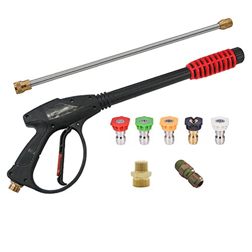 Twinkle Star 4000 PSI High Pressure Washer Gun Kit with High Pressure Washer Gun, Replacement Wand, Spray Nozzles Tips, Male Screw Nipple, Quick Coupler Plug, TWS-003