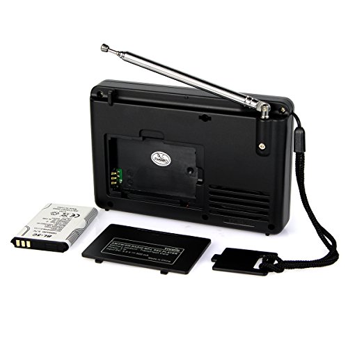 TIVDIO-V-115-Portable-Shortwave-Transistor-Radio-AMFM-Stereo-with-MP3-Player-Recorder-Support-T-Flash-Card-and-Sleep-Timer-Black