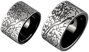 Engagment Men Silver Tree Ring Stainless Steel Wedding Band Mens Gift Sale K