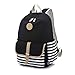 abshoo Causal Travel Canvas Rucksack Backpacks for Girls School Bookbags (Black)