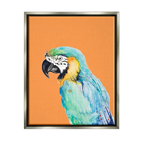 Stupell Industries Tropical Macaw Parrot Portrait Bold Rainforest Bird Floating…