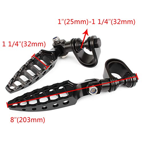 Motorcycle Highway Foot Pegs Engine Guard 45 Degrees Footpegs with Clamps 25-32mm Black For Touring Electra Glide Softail Dyna Universal