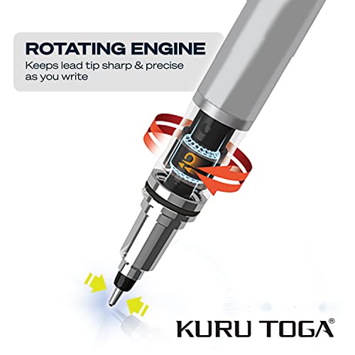 uniball Kuru Toga Mechanical Pencil with 0.7 mm Lead Refills & Pencil Erasers, HB 2 Pricepulse