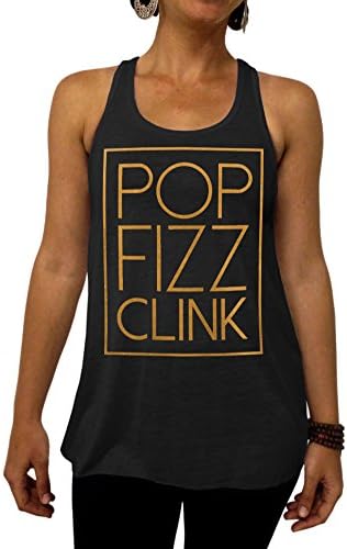 Pop Fizz Clink Flowy Tank Top - XX-Large Black Gold Ink