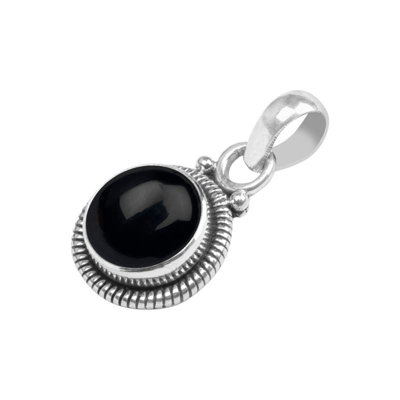 Black Onyx Stone 925 Sterling Silver Pendant