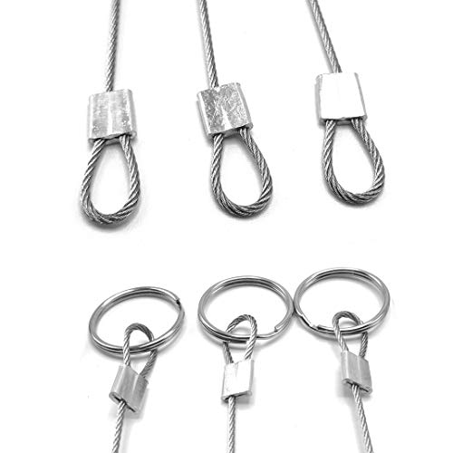 Amadget 10 PCS 316 Stainless Steel Aircraft Lanyard Cable Tether Safety Wire for Loss Prevention 2 Loops w/Quick Release Ring 12" (30.5cm) - Thumbnail 3