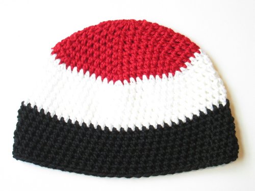 Yemen Flag Skull Beanie 22"