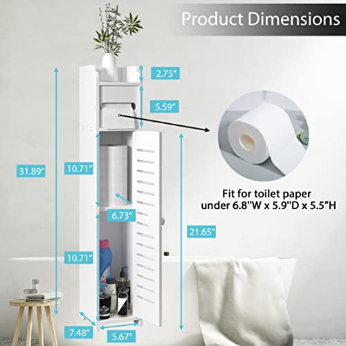 LuckyBond Small Bathroom Storage Corner Shelf with Door and Shelf ...