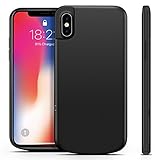 iPhone x Battery Case, Kattiettery Ultra Slim Portable Charging Case for iPhone X/10 Battery Charger Case Battery Pack,120% Extra Power Case-Black