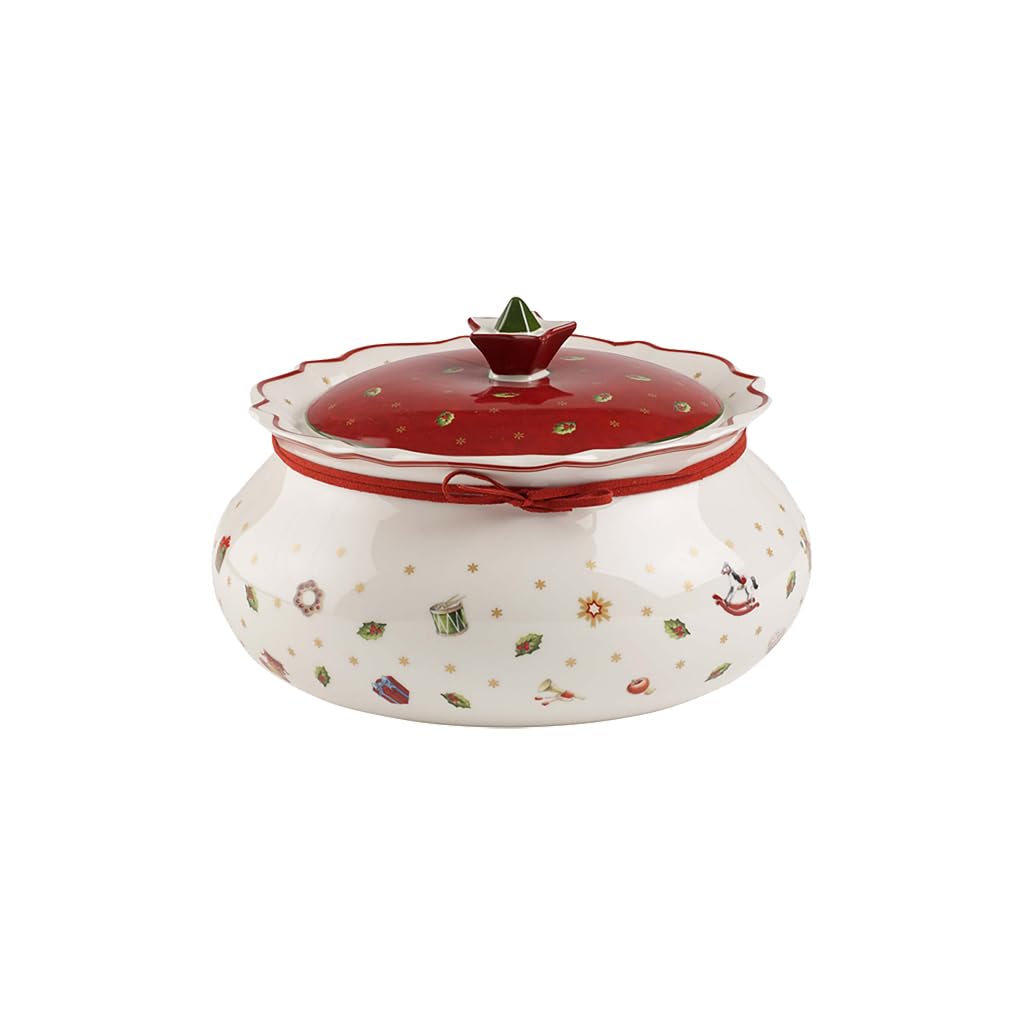 Villeroy & Boch Villeroy & Boch – Toy'S Delight Pot De Conservation Moyen, Déco Noël Interieur Maison, Décoration Noël Table, Boîte À Cookies, Boîte À Bonbon, Boîte À Biscuits, Porcelaine Premium, Blanc-Rouge