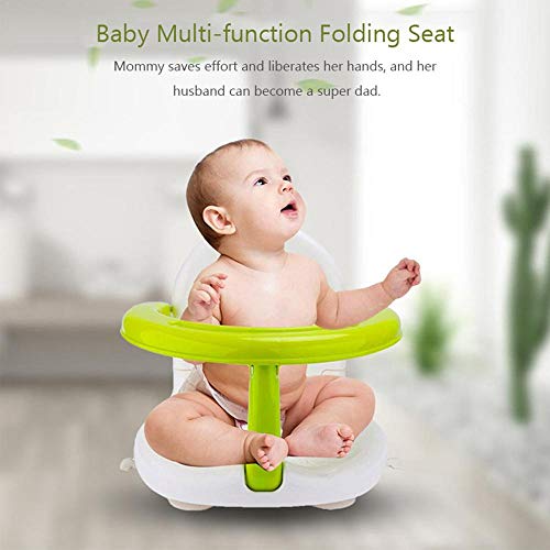 Lesgos Premium Baby Bath Seat, Multi-Function Folding Seat Bathroom Anti-Skid Safety Chair Foldable Infant Shower Bathtub Seat for Sit Up Bathing with Backrest Support
