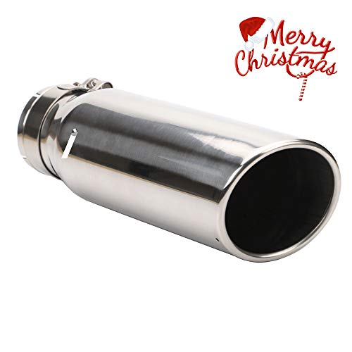 3 Inch Inlet Exhaust Tip, 3" Inside Diameter Chrome Polished Exhaust Tailpipe Tip, 3 x 4 x 12 Bolt/Clamp On Design.