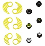 BLUEWALL Ear Cushion Ear Fin Ear hook For JayBird X2, X , 3 Pairs SML Replacement Eartips EarFins Earhooks For JayBird BlueBuds X,X2 Mpow Bluetooth Sport Headphones With Cable Clip , Yellow