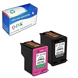 QINK 2 Pack for 662XL Black Tri-color Ink Cartridge Show Accurate Ink Level High Capacity High Yield CZ105AL CZ106AL for Deskjet 1015 1515 2515 2645 3515 3545 4645