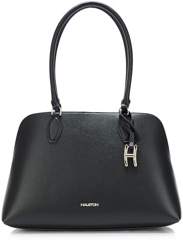 HALSTON H Clara Rocky Road Top Zip Crossbody, Black/Gold: Handbags