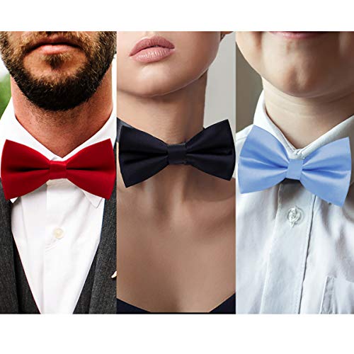 image for Wirarpa Mens Classic Pre-tied Bow Ties Formal Solid Tuxedo Adjustable 