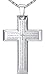 Aoiy Men's Stainless Steel Extra Large Lord's Prayer Cross Pendant Necklace, SilverTone, 23