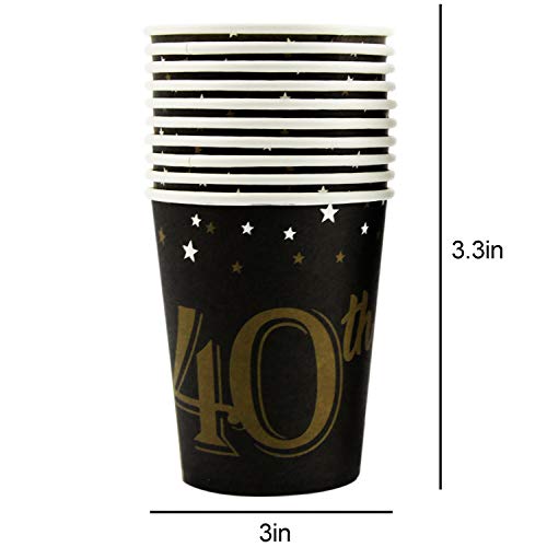 82 Piece 40th Birthday Party Supplies Set Including Plates, Cups, Napkins, Banner and Tablecloth, Serves 20 - Thumbnail 3