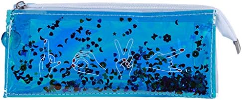SEVENHOPE Creative Laser Transparent Pencil Case Sequin School Supplies Stationery Gift School Cute Pencil Box Pencil Bag (Style 1)