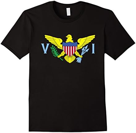Mens United States Virgin Islands Flag Awesome Patriotic T-Shirt XL Black