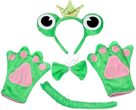 Petitebelle Disfraz De Cocodrilo De 4 Piezas – Guantes, Cola, Diadema Y Pajarita 3D, Talla Única En Verde, Ideal Para Fiestas Y Eventos De Disfraces Para Adultos