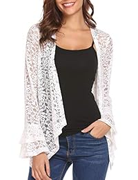 Cárdigan de encaje con mangas abiertas para dama