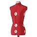 SINGER 12-Dial Fabric-Backed Medium Adjustable Dress Form, Red