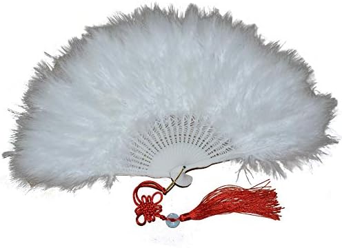 MELADYNatural Dyed Fluff Feather Fan Crafts Costumes Wedding Party Decoration (White)