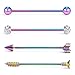 Ruifan 4PCS 14 Gauge Ball Arrow Screw Crystal Ball Industrial Barbell Cartilage Earring Body Piercing Jewelry 1 1/2Inch (38mm) - Rainbow