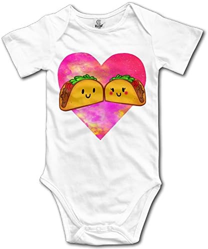 Baby Infants 100% Cotton Short Sleeve Onesies Toddler Bodysuit I Love Tacos Jumping Clothes White Size 18 Months