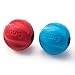 Snug Solid Rubber Dog Balls - Wave Shaped Chew Toy - Tennis Ball Size - Virtually Indestructible (2 Pack)