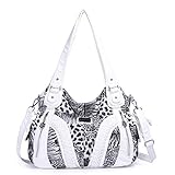 Angelkiss Women Top Handle Satchel Handbags Shoulder Bag Messenger Tote Washed Leather Purses Bag (Coffee) …