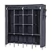 SONGMICS 67-Inch Closet, Portable Wardrobe, Stable and Foldable Storage Organizer, with 2 Hanging Rods, 12 Clothes Shelves, 4 Side Pockets, Easy Assembly, for Cloakroom, Bedroom, Gray URYG44GY