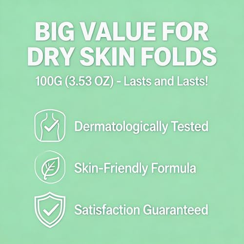 Intertrigo Cream, Skin Fold Barrier Cream for Moisture & Friction Protection, Helps Soothe Irritated Skin and Reduce Friction, Fast-Drying Non-Greasy Formula for Daily Use (3.53 oz, Pack of 1)