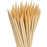 HANSGO Natural Bamboo Skewers, 8 Inch Wooden Skewers Barbecue Sticks for Appetis