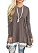 Sanifer Women Lace Long Sleeve Tunic Top Blouse (X-Large, Coffee)