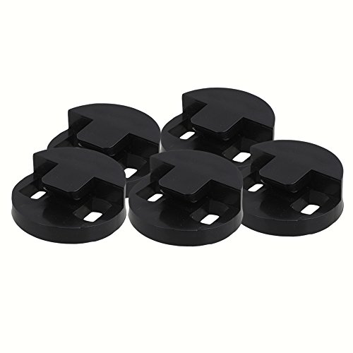 Mxfans 5PCS Rubber Double Holes Round Style Bass Mute for String Double Bass Black