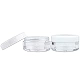 50 New Empty 5 Grams Acrylic Clear Round Jars - BPA