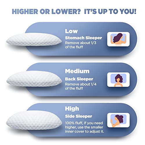 Groye Cooling Shredded Memory Foam Pillow with Gel Particles