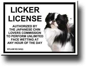 Japanese Chin Licker License Fridge Magnet
