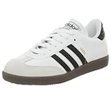 adidas Samba Classic Leather Soccer Shoe (Toddler/Little Kid/Big Kid),White/Black/White,2.5 M US Little Kid