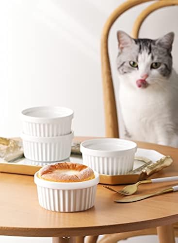 Sweese oz Ramekins Set of 6, Creme Brulee Ramekins Oven Safe, Porcelain  Ramiken Set, Souffle, Custard Cups f