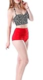 Women Vintage 50s Pinup Girl Rockabilly High Waist Retro Bikini Swimsuit Set