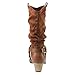 Refresh AD44 Women's Western Cowgirl Pull On Block Heel Slouchy Mid Calf Boots