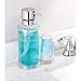 mDesign Plastic Refillable Mouthwash Dispenser and Disposable Cup Storage Organizer for Bathroom Vanity, Countertop, Cupboard - Includes 8 Paper Cups - Lumiere Collection - Clear/Chrome