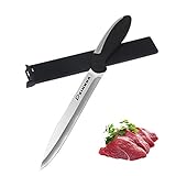 Carving Knife -8 Inch Stainless Steel Blade Slices Cleanly- Non Slip Ergonomic Handle - No-Stain Stainless Steel - Ultimate Meat Cutting Knife - Perfect for Slicing Ham, Turkey, Chicken, Brisket, Bee