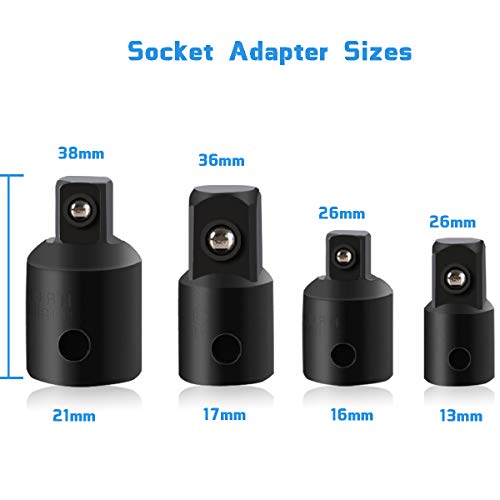 8PC Impact Adapter and Reducer Set, Mgtgbao Drive Socket Adapter Converter Reducers for Impact Driver Conversions Wrench in Auto and Construction Work Set Adapter Sizes -ï¼ˆ1/4inch 3/8inch 1/2inchï¼‰