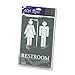Headline Sign 4812 ADA Sign, Restroom Symbol Tactile Graphic, Molded Plastic, 6 x 9, Gray