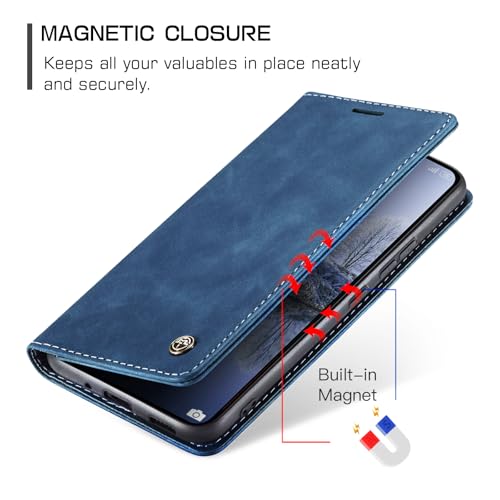 Monweicz Case for Xiaomi Poco X6 Pro 5G, [Magnetic Case], [Wallet Case], with Card Holder Stand Protective Flip Wallet Anti-Shock Case for Xiaomi Poco X6 Pro 5G-Blue